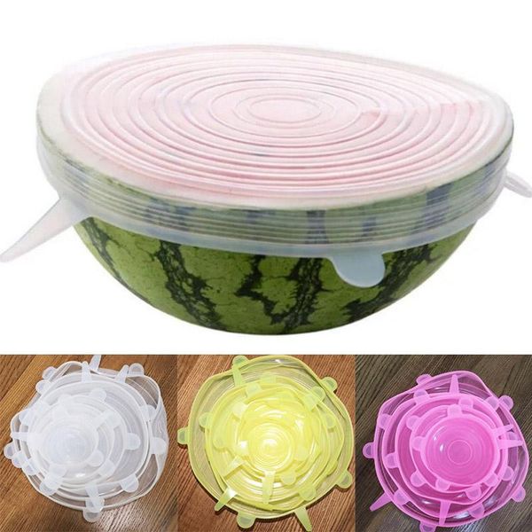 kitchen storage & organization durable 6pcs heat resisting silicone lids fits all sizes containers stretch food wraps reusable save cover
kitchen storage & organization durable 6pcs heat resisting silicone lids fits all sizes containers stretch food wraps reusable save cover