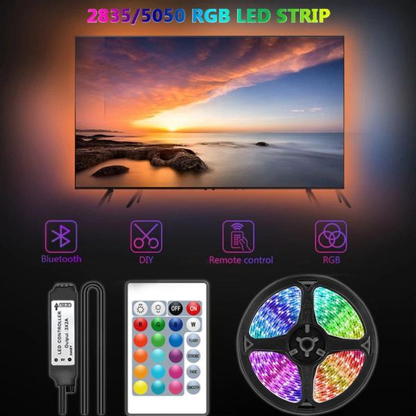 strips usb led strip lights dc 5v 2835 rgb lamp tape bluetooth control 3 key ir remote for festival room luces computer tv
strips usb led strip lights dc 5v 2835 rgb lamp tape bluetooth control 3 key ir remote for festival room luces computer tv