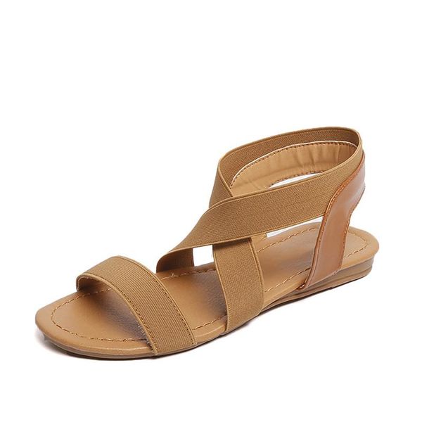 sandals summer women elastic band beach shoes flat concise style plus size 35-41cm, Black
sandals summer women elastic band beach shoes flat concise style plus size 35-41cm, Black