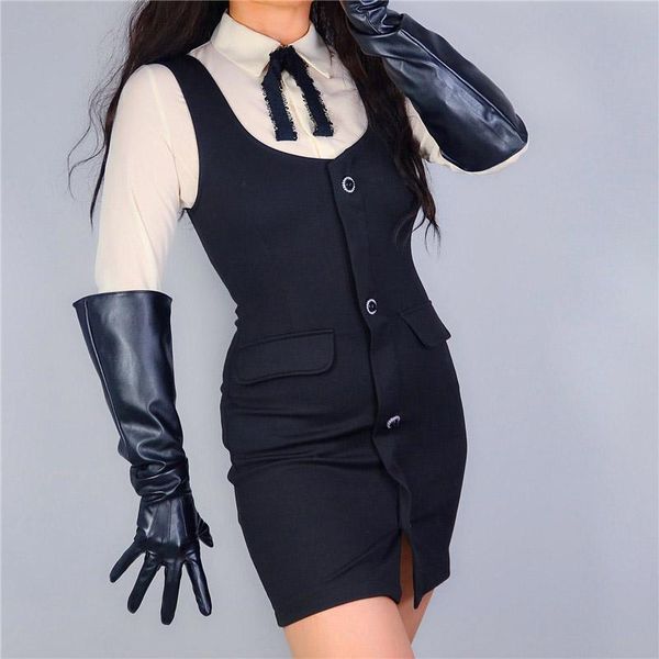 five fingers gloves long women' 50cm big sleeve wide diversity of personality puff sleeves faux leather black male female, Blue;gray
five fingers gloves long women' 50cm big sleeve wide diversity of personality puff sleeves faux leather black male female, Blue;gray