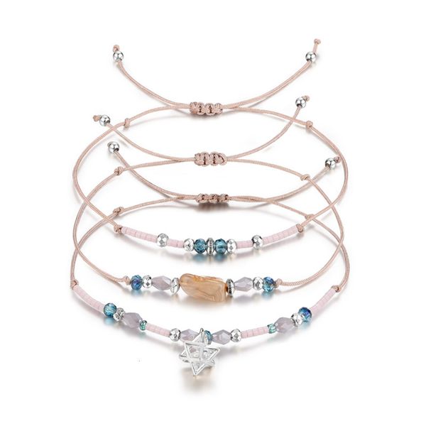 ins wind lotus pink girl's heart string geometric solid star pendant crystal stone bracelet, Black
ins wind lotus pink girl's heart string geometric solid star pendant crystal stone bracelet, Black