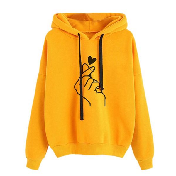 yellow new women's hoodie spring autumn sweater women, Black