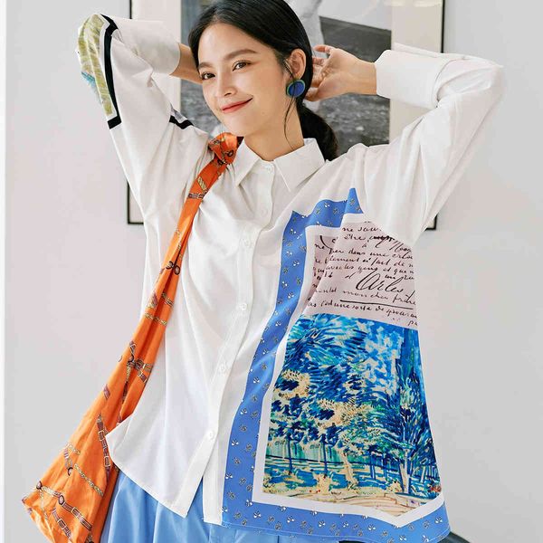 women's shirt with turn-down collar printed in the spring and autumn of fashion plus size women streetwear blouse women 210421, White
women's shirt with turn-down collar printed in the spring and autumn of fashion plus size women streetwear blouse women 210421, White
