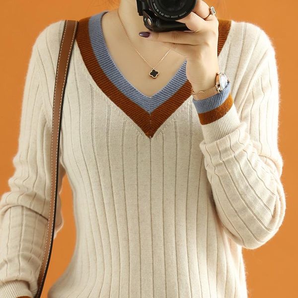 women's sweaters 2021 autumn winter cashmere sweater women v-neck loose pullover o-neck, White;black
women's sweaters 2021 autumn winter cashmere sweater women v-neck loose pullover o-neck, White;black