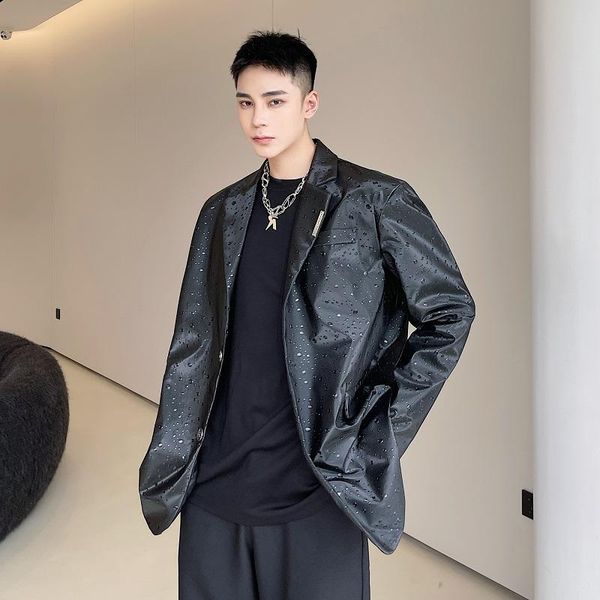 men's suits & blazers 2021 autumn korean style unique light dot water drop pattern suit men casual loose black for m-xl, White;black
men's suits & blazers 2021 autumn korean style unique light dot water drop pattern suit men casual loose black for m-xl, White;black