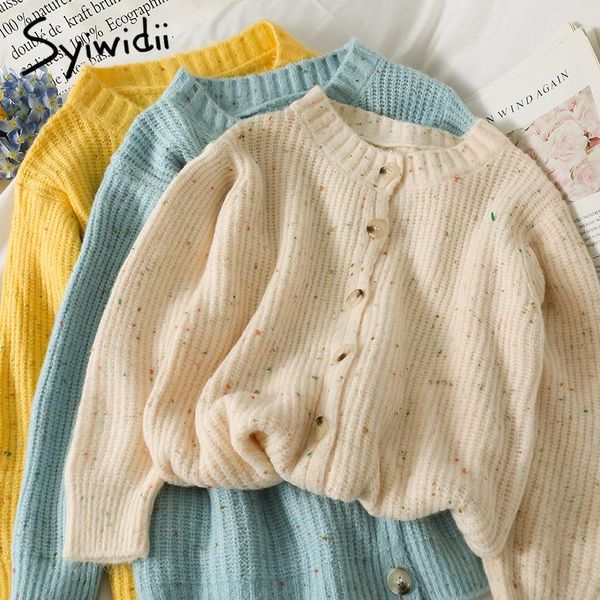 women's knits & tees syiwidii fall 2021 women cardigan o-neck long sleeve knit sweater coat vintage korean fashion single breasted bagg, White
women's knits & tees syiwidii fall 2021 women cardigan o-neck long sleeve knit sweater coat vintage korean fashion single breasted bagg, White