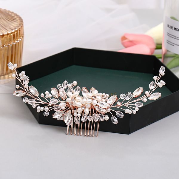 fashion rose gold wedding hair comb flower tiara handmade pearl rhinestone headdress prom bridal hair jewelr accessoriesdio chan contact, White;golden
fashion rose gold wedding hair comb flower tiara handmade pearl rhinestone headdress prom bridal hair jewelr accessoriesdio chan contact, White;golden