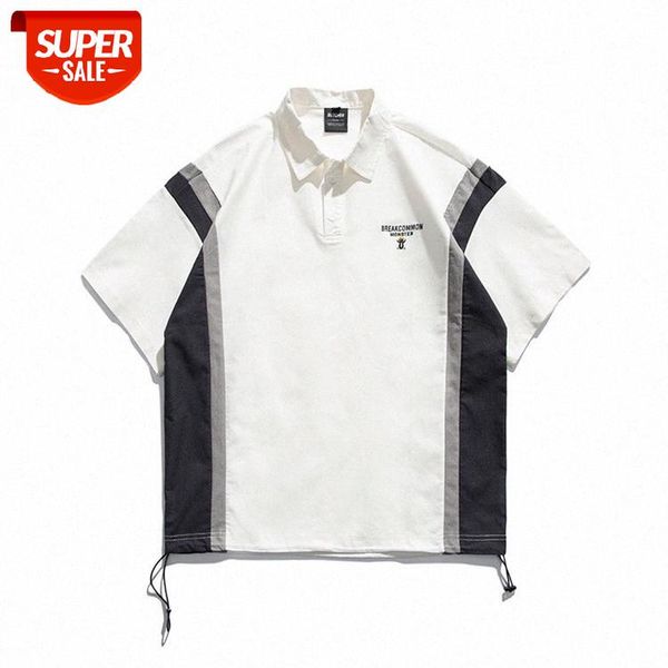 forn3 men's short-sleeved round neck pullover lapel black and white contrast stitching loose polo shirt #fd2i, White;black
forn3 men's short-sleeved round neck pullover lapel black and white contrast stitching loose polo shirt #fd2i, White;black