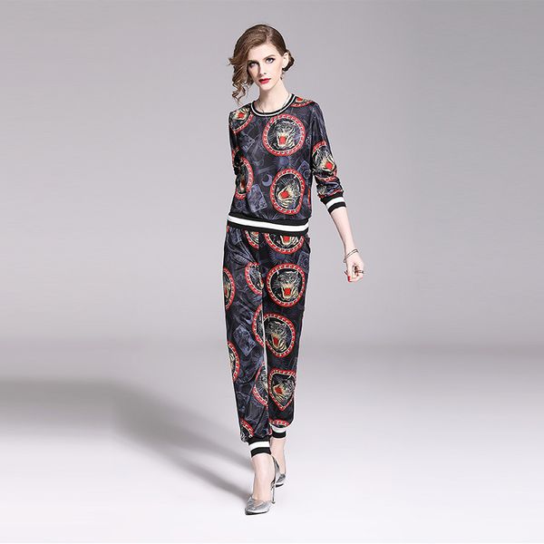tracksuits fashion sport suit special long sleeve sweater leisure printing tiger head women's, Gray
tracksuits fashion sport suit special long sleeve sweater leisure printing tiger head women's, Gray