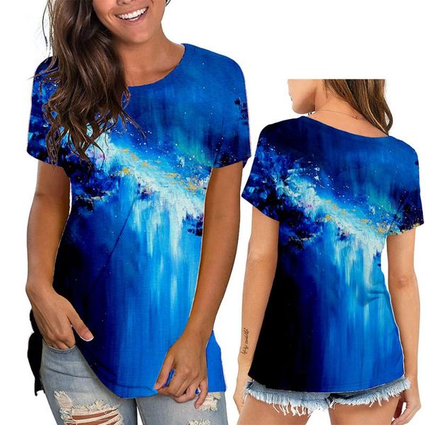 women's t-shirt retro style gradient series 3d print women t shirt short sleeve round neck landscape ladies clothes., White
women's t-shirt retro style gradient series 3d print women t shirt short sleeve round neck landscape ladies clothes., White
