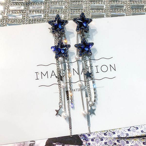 tassel earrings crystal five pointed star pearl inlaid diamond long earrings temperament celebrity 925 silver needle east gate jewelry, Golden;silver
tassel earrings crystal five pointed star pearl inlaid diamond long earrings temperament celebrity 925 silver needle east gate jewelry, Golden;silver
