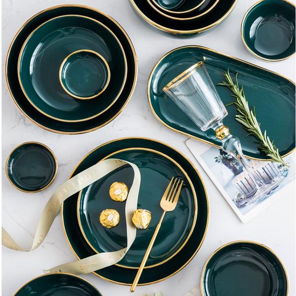 green nordic style plate sets gold inlay porcelain bowl soupiere dish vaisselle cuisine cutlery set eh50ps dishes & plates
green nordic style plate sets gold inlay porcelain bowl soupiere dish vaisselle cuisine cutlery set eh50ps dishes & plates