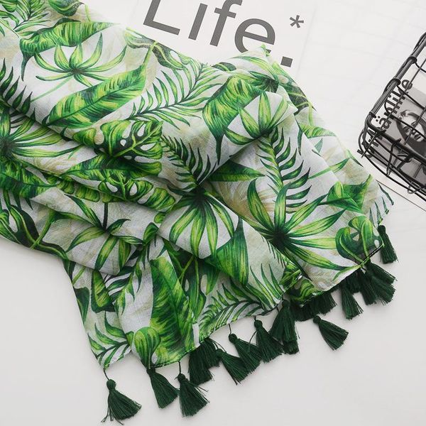 fresh green big leaf scarf spring and summer travel sunscreen shawl beach towel female beachwear veils women's swimwear, White;black
fresh green big leaf scarf spring and summer travel sunscreen shawl beach towel female beachwear veils women's swimwear, White;black