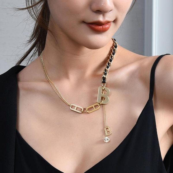chokers european crystal leather woven splicing choker pendant b letter necklace gold multi layer tassel clavicle chain necklaces, Golden;silver
chokers european crystal leather woven splicing choker pendant b letter necklace gold multi layer tassel clavicle chain necklaces, Golden;silver