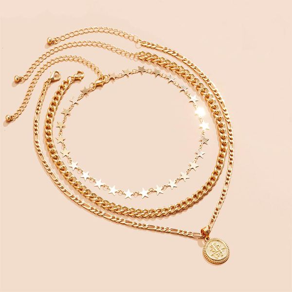 pendant necklaces chinese character coins for women multi layered chain star choker necklace 2021 fashion jewelry neck gifts, Silver
pendant necklaces chinese character coins for women multi layered chain star choker necklace 2021 fashion jewelry neck gifts, Silver