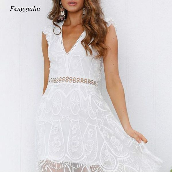 casual dresses summer women's bohemian white lace dress female backless hollow party elegant solid color v-neck, Black;gray
casual dresses summer women's bohemian white lace dress female backless hollow party elegant solid color v-neck, Black;gray
