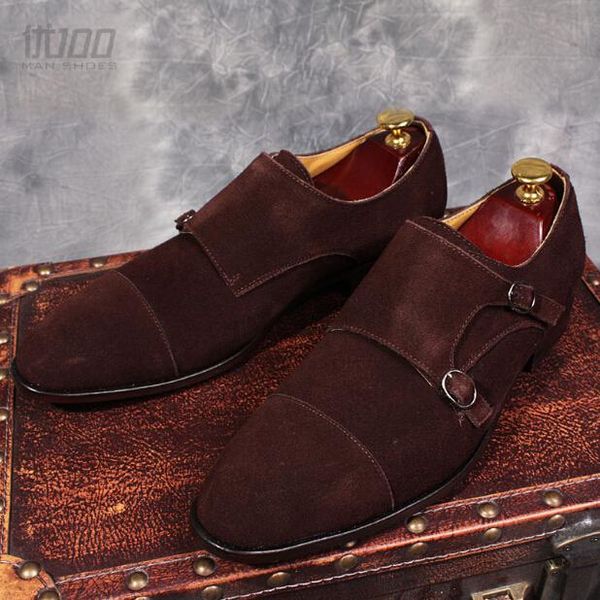 dress shoes italy men's real suede leather handmade shoes, black/brown double buckle round toe monk formal businese party
dress shoes italy men's real suede leather handmade shoes, black/brown double buckle round toe monk formal businese party