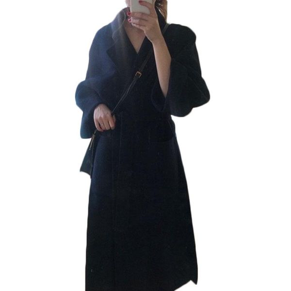 women's wool & blends wsyore autumn and winter women loose elegant double-sided cashmere coat female woolen long jacket ns2863, Black
women's wool & blends wsyore autumn and winter women loose elegant double-sided cashmere coat female woolen long jacket ns2863, Black