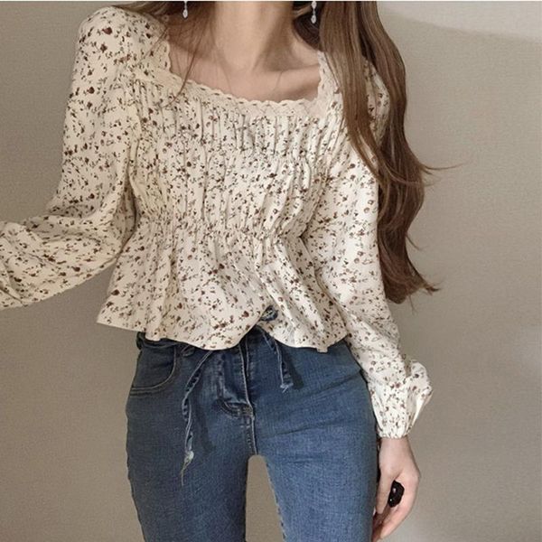 fashion square collar exposed clavicle floral puff sleeve short shirt women's blouses & shirts, White
fashion square collar exposed clavicle floral puff sleeve short shirt women's blouses & shirts, White