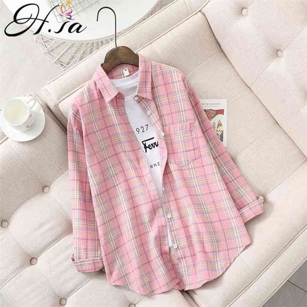 hsa fashion women plaid shirt chic checked blouse long sleeve female casual print shirts loose cotton blusas spring 210430, White
hsa fashion women plaid shirt chic checked blouse long sleeve female casual print shirts loose cotton blusas spring 210430, White