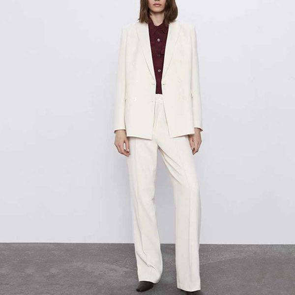 za office women suit trousers + s fashion simple chic straight ladies s 2 piece casual street s 210601, White
za office women suit trousers + s fashion simple chic straight ladies s 2 piece casual street s 210601, White