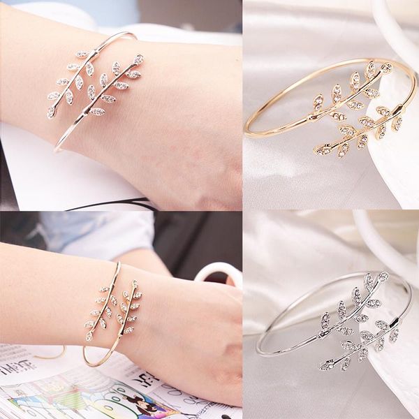 charm bracelets 1 piece adjustable fashion simple cuff for women leaves open bangle gift, Golden;silver
charm bracelets 1 piece adjustable fashion simple cuff for women leaves open bangle gift, Golden;silver