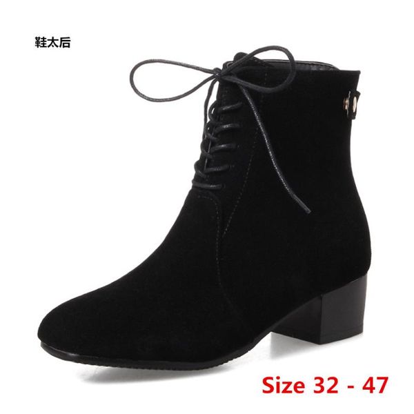 boots woman med high heel heels for women shoes spring autumn ankle booties female small big size 32 - 47, Black
boots woman med high heel heels for women shoes spring autumn ankle booties female small big size 32 - 47, Black