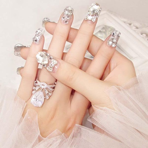 false nails 24pcs artificial with glue 3d french bridal wedding rhinestones nail design acrylic full fake press on to, Red;gold
false nails 24pcs artificial with glue 3d french bridal wedding rhinestones nail design acrylic full fake press on to, Red;gold