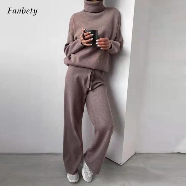 women's two piece pants casual soft women home suit fashion solid turtleneck pullover +knitted outfits female homewear autumn winter, White
women's two piece pants casual soft women home suit fashion solid turtleneck pullover +knitted outfits female homewear autumn winter, White