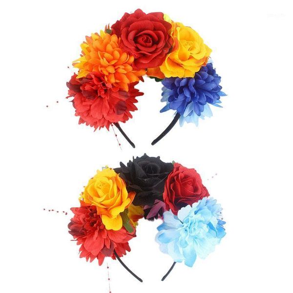 halloween artificial rose peony flower headband crown multicolored beaded jewelry wreath day of the dead headpiece1
halloween artificial rose peony flower headband crown multicolored beaded jewelry wreath day of the dead headpiece1
