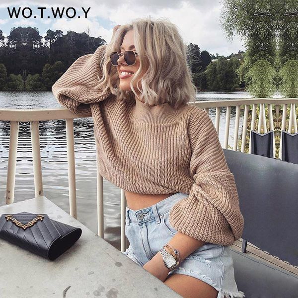 lantern sleeve cropped sweater women autumn winter oversized knitted sweaters loose pullovers femme crop 2021 women's, White;black
lantern sleeve cropped sweater women autumn winter oversized knitted sweaters loose pullovers femme crop 2021 women's, White;black