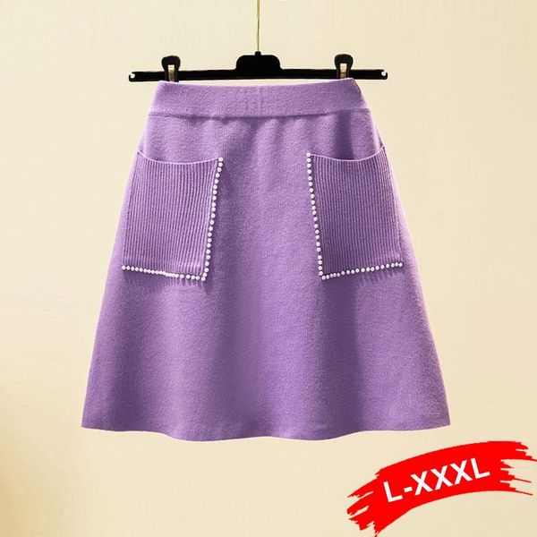 plus size pants fashion pearls beading pockets knitted mini skirts women street elastic band purple a-line skirt preppy style saias, Black
plus size pants fashion pearls beading pockets knitted mini skirts women street elastic band purple a-line skirt preppy style saias, Black