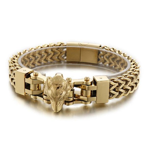 charm bracelets european and american fashion domineering hip-hop style electroplating wolf head men's retro punk bracelet men accessor, Golden;silver
charm bracelets european and american fashion domineering hip-hop style electroplating wolf head men's retro punk bracelet men accessor, Golden;silver