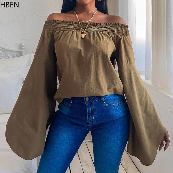 women's t-shirt da 2021 spring fall fashion slash neck pleated ladies tshirt loose women off shoulder t shirt solid color flare sleeve, White
women's t-shirt da 2021 spring fall fashion slash neck pleated ladies tshirt loose women off shoulder t shirt solid color flare sleeve, White