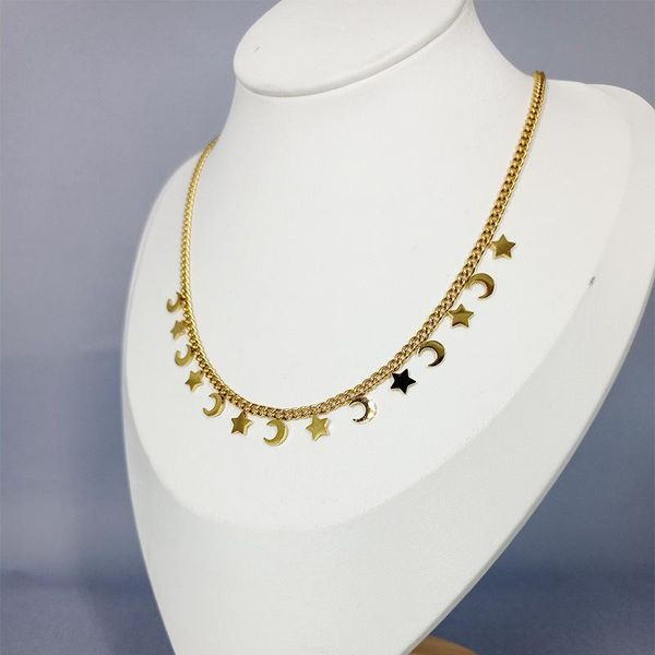 chains fashion titanium steel pendant necklace sweet gold concise moon star for women jewelry, Silver
chains fashion titanium steel pendant necklace sweet gold concise moon star for women jewelry, Silver