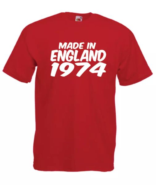 made in england 1974 xmas gift idea mens women t shirts multi-color s-2xl, White;black
made in england 1974 xmas gift idea mens women t shirts multi-color s-2xl, White;black