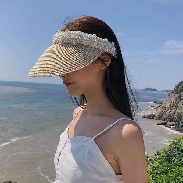 wide brim hats elegant hat women's summer handmade pearl beach straw sun large protection sports cap outdoor supplies, Blue;gray
wide brim hats elegant hat women's summer handmade pearl beach straw sun large protection sports cap outdoor supplies, Blue;gray