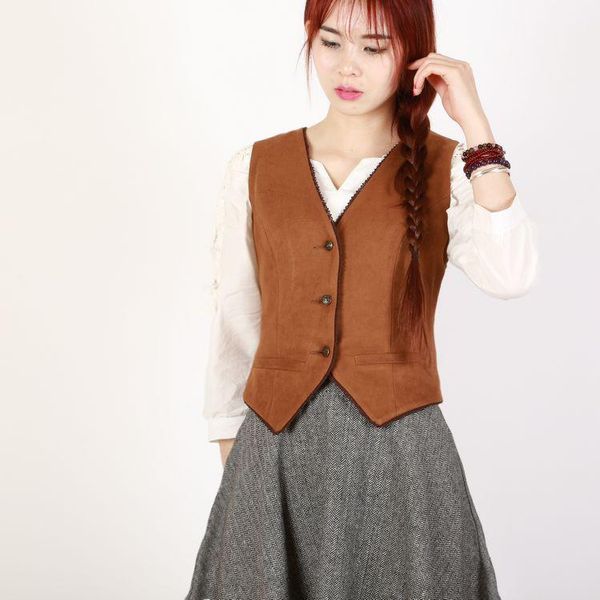 women's vests s-3xl retro lace faux suede slim fit button sleeveless vest waistcoat brown black c8, Black;white
women's vests s-3xl retro lace faux suede slim fit button sleeveless vest waistcoat brown black c8, Black;white