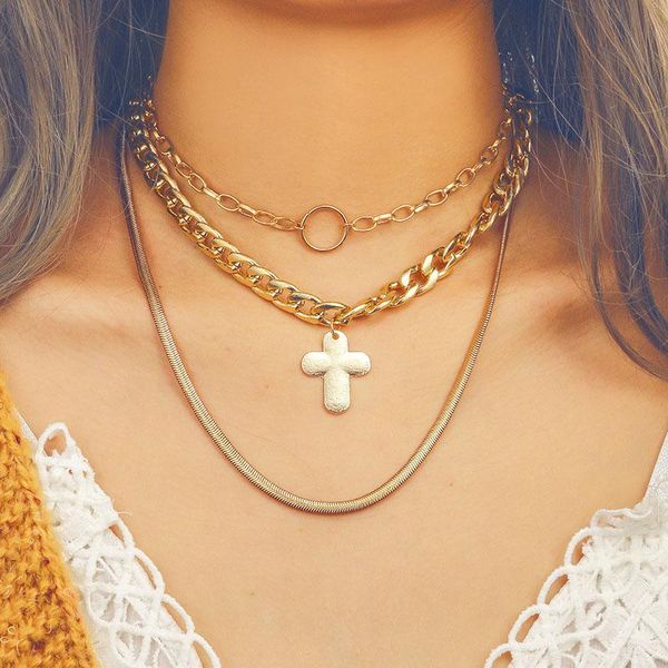 punk vintage multilayer snake chain cross pendant necklaces women thick choker round clavicle necklace jewelry yn264, Silver
punk vintage multilayer snake chain cross pendant necklaces women thick choker round clavicle necklace jewelry yn264, Silver