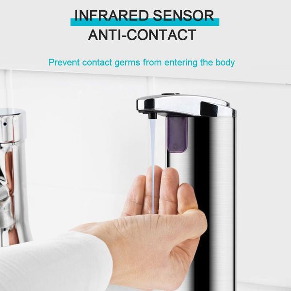 liquid soap dispenser 250ml stainless steel ir sensor touchless waterproof automatic for kitchen bathroom home
liquid soap dispenser 250ml stainless steel ir sensor touchless waterproof automatic for kitchen bathroom home
