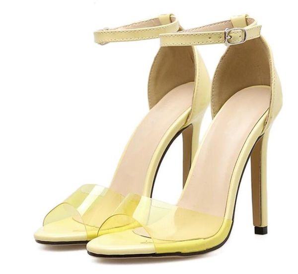 fashion yellow women sandals high heels pvc clear crystal concise classic back ankle wrap quality shoes size 35-40, Black
fashion yellow women sandals high heels pvc clear crystal concise classic back ankle wrap quality shoes size 35-40, Black