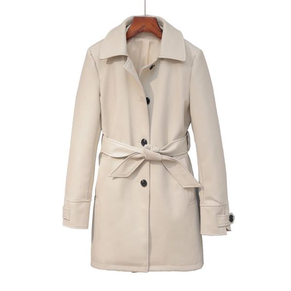 women's leather & faux fmfsom spring women long jacket windbreaker trench coat soft pu ol vintage outwear, Black
women's leather & faux fmfsom spring women long jacket windbreaker trench coat soft pu ol vintage outwear, Black