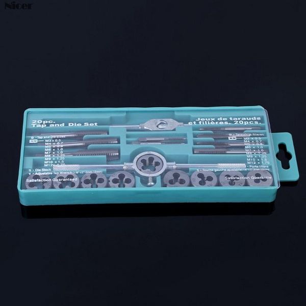 hand tools 20pcs alloy steel tap & die set with small twisted 1/16 - 1/2 inch nc screw thread plugs taps
hand tools 20pcs alloy steel tap & die set with small twisted 1/16 - 1/2 inch nc screw thread plugs taps