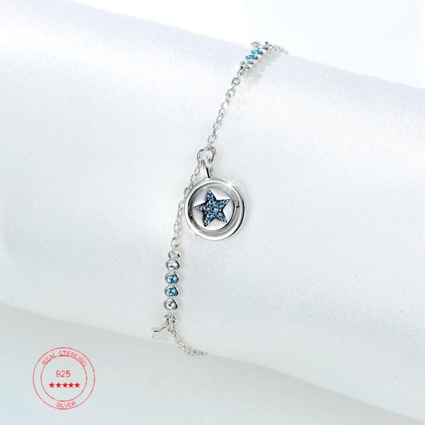 link, chain 2021 women s925 sterling silver star moon pendant shape bracelets jewelry female accessories wrist bangles, Black
link, chain 2021 women s925 sterling silver star moon pendant shape bracelets jewelry female accessories wrist bangles, Black