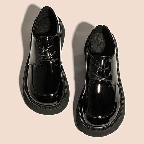 dress shoes big toe leather shoes, women's thick-soled loafers, single increased korean version of all-match lace-up bright s, Black
dress shoes big toe leather shoes, women's thick-soled loafers, single increased korean version of all-match lace-up bright s, Black