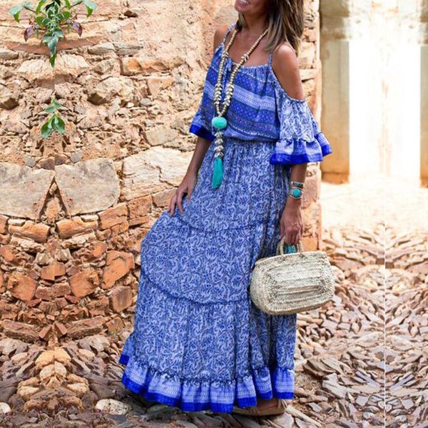 casual dresses summer boho floral dress women 2021 spaghetti strap backless maxi off shoulder ruffles flowy evening party vestido, Black;gray
casual dresses summer boho floral dress women 2021 spaghetti strap backless maxi off shoulder ruffles flowy evening party vestido, Black;gray