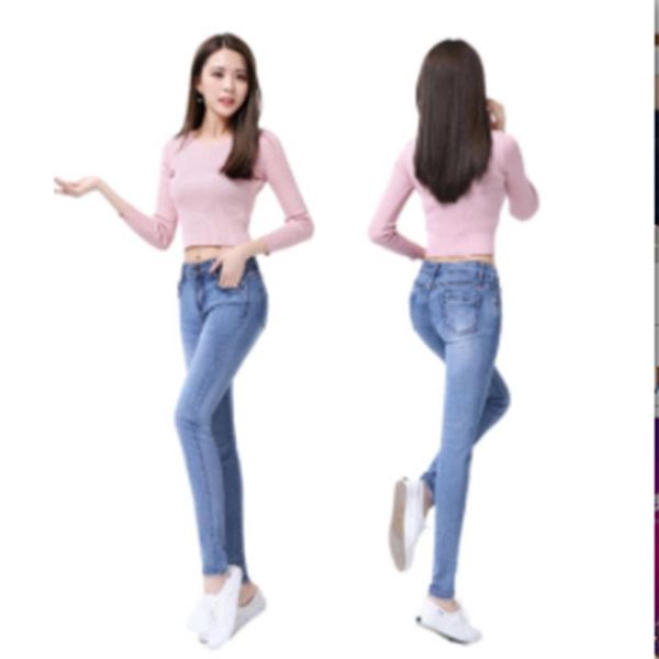 spring jeans women's little feet high waist slimming pencil pants lady cotton soft skin-friend breathable sweat trouser, Blue
spring jeans women's little feet high waist slimming pencil pants lady cotton soft skin-friend breathable sweat trouser, Blue