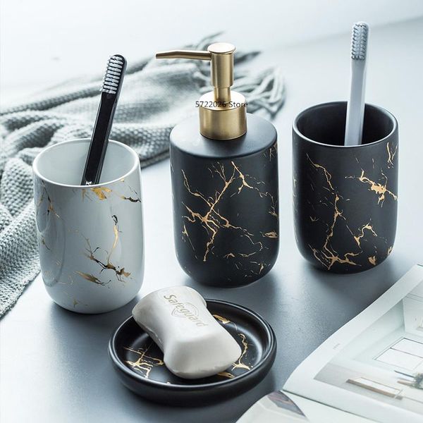 bath accessory set nordic light luxury marble pattern bathroom supplies ceramic toothbrush holder lotion bottle soap dish mouthwash cup wash
bath accessory set nordic light luxury marble pattern bathroom supplies ceramic toothbrush holder lotion bottle soap dish mouthwash cup wash