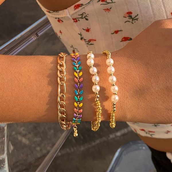 charm bracelets lacteo 2021 bohemian imitation pearls beads bracelet vintage ccb rainbow multi layered thick bangle handmade chain, Golden;silver
charm bracelets lacteo 2021 bohemian imitation pearls beads bracelet vintage ccb rainbow multi layered thick bangle handmade chain, Golden;silver