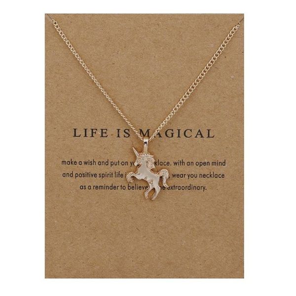 unicorn alloy pendant necklace with card gold silver animal pendants necklaces women fashion jewelry holiday gifts 
unicorn alloy pendant necklace with card gold silver animal pendants necklaces women fashion jewelry holiday gifts